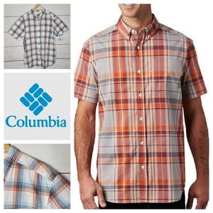 Columbia Plaid Short Sleeve Button Down L‎